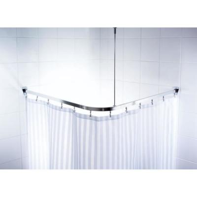 RIDDER  Barre de douche coulissantes + crochets - 90 x 90cm - Aluminium Poli Argent