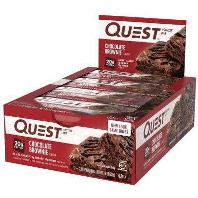 QUEST NUTRITION Barres proteinees  12x60g Brownie au chocolat  Proteine 