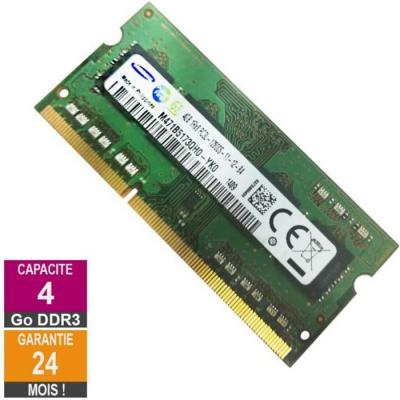 SAMSUNG Barrette M&eacute;moire 4Go RAM DDR3 M471B5173QH0-YK0 SO-DIMM PC3L-12800S 1Rx8 698656-154 