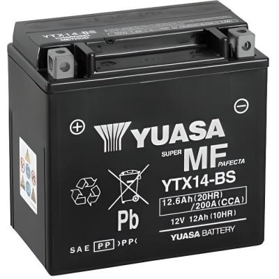 YUASA Batterie  YTX14-BS sans entretien livr&eacute;e avec pack acide