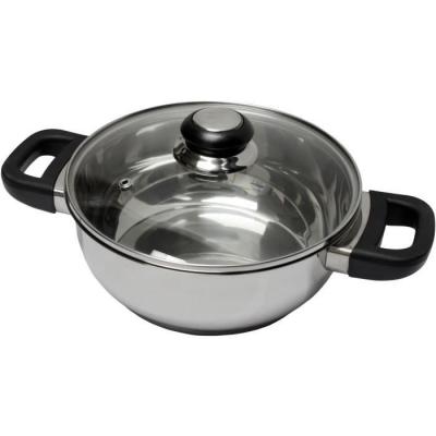 BAUMALU  331974 Faitout 24 cm inox + couvercle verre Saphir bakelite