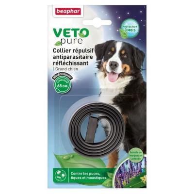  BEAPHAR Collier antiparasitaire Vetopure - Pour grand chien - Noir
