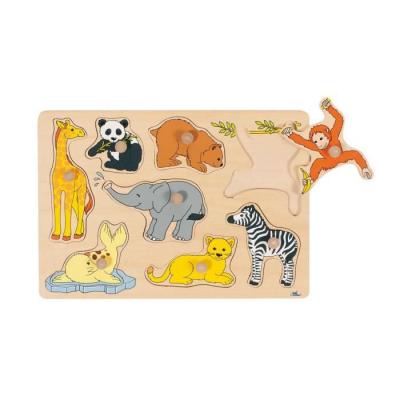 GOKI Puzzle &agrave; boutons Animaux sauvages 8 &eacute;l&eacute;ments