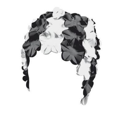 BECO  Gummi-Bl&uuml;tenhaube Chapeau Mixte, Blanc/Noir, Taille Unique