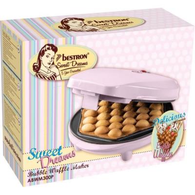 BESTRON Gaufrier &agrave; bulles 700 W Sweet Dreams rose  