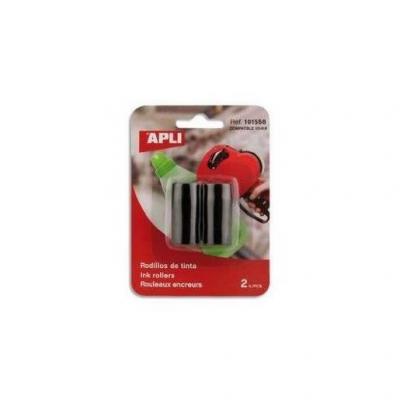 GENERIQUE APLI - Pack de 2 - noir - blister - rouleau &agrave; encre