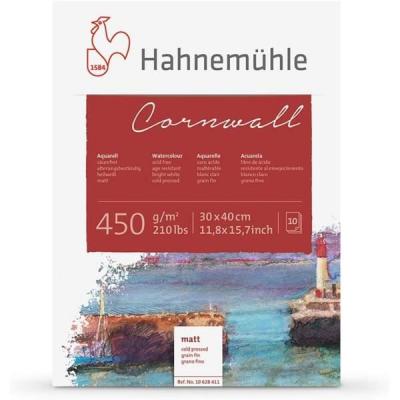 HAHNE MAOEHLE Bloc Aquarelle 30x40cm 450g 10 feuilles Grain fin Hahnem&uuml;hle Cornwall