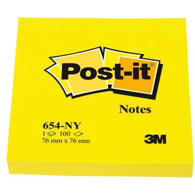 POST IT Post-it Notes coloris Jaune 76x76mm - 100 feuilles - 6 Blocs