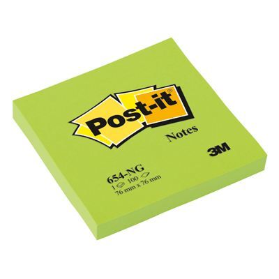 POST IT Post-it Notes coloris vert 76x76mm - 100 feuilles - 6 Blocs