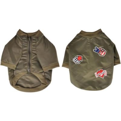 GENERIQUE Blouson Mike - Polyester - 40 cm - Kaki - Avec &eacute;cussons - Pour chien