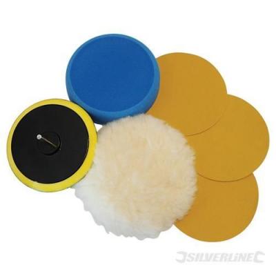 SILVERLINE Accessoires de pon&ccedil;age-polissage sur perceuse, 6 pcs, 125 mm, 125 Mm