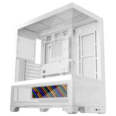 MARS GAMING Bo&icirc;tier Gaming  MC-LCDX ATX &Eacute;cran IPS 916 Verre Tremp&eacute; Double Chambre Mesh Blanc