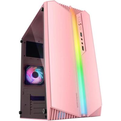 MARS GAMING Bo&icirc;tier PC Micro-ATX MC-S1 Rose Eclairage ARGB Ventilateur FRGB