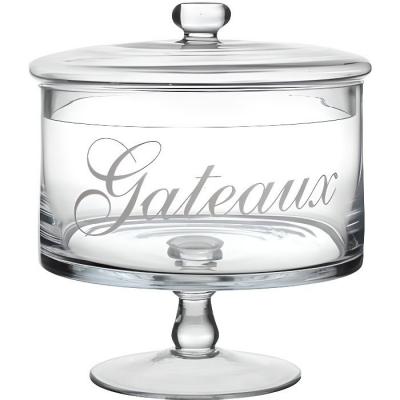 SECRET DE GOURMET Bonbonni&egrave;re G&acirc;teaux - Grand mod&egrave;le - Verre - 21 x 19 - Transparent