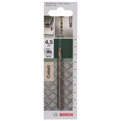 BOSCH  2609255070 Foret &agrave; m&eacute;taux rectifi&eacute; HSS-Co DIN 338 - Longueur 80 mm - Diam&egrave;tre 4,5 mm