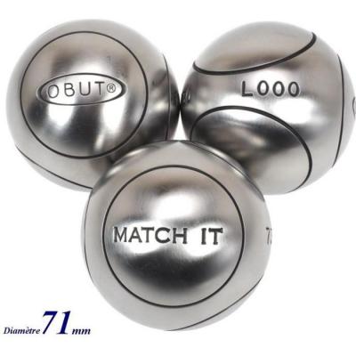 OBUT Boules de p&eacute;tanque Match it inox 71mm strie1 -  