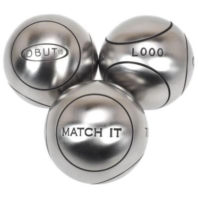 OBUT Boules de p&eacute;tanque Match it inox 73mm strie1 -  