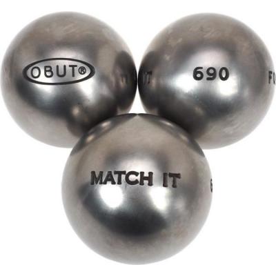 OBUT Boules de p&eacute;tanque Match it inox 74mm  m&Eacute;ta -  