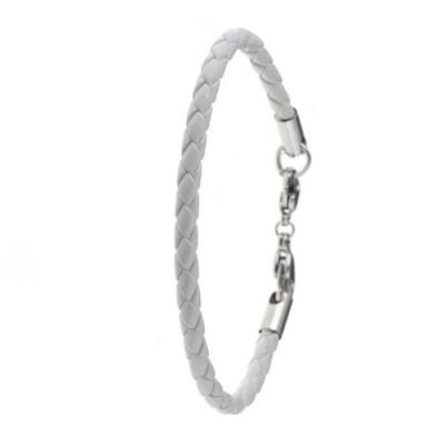 SO CHARM BIJOUX Bracelet fa&ccedil;on cuir blanc pour charms perles par SC Crystal