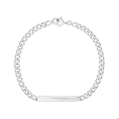 CLEOR Bracelet Gourmette  en Argent 925/1000 - Blanc - 18 cm - Homme