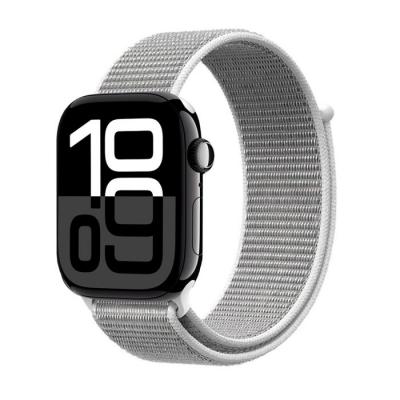 CRONG  Bracelet Sport pour Apple Watch 44 / 45 / 46 / 49mm en Nylon Tiss&eacute; Velcro Gris