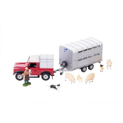 BRITAINS Land rover avec remorque animaux et personnage