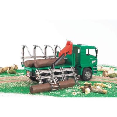 BRUDER  - Camion MAN porte troncs avec grue et 3 troncs - 43 cm
