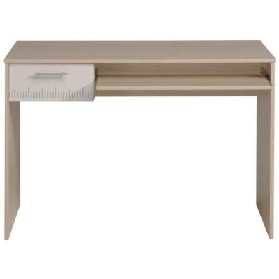  Bureau IPLIA - 1 tiroir - Ch&ecirc;ne et blanc