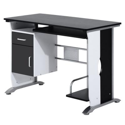 Bureau informatique design en mdf 100 L x 52 I x 75H cm noir et blanc