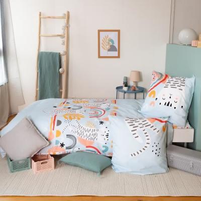 HOUSSE DE REVE Housse de couette 140x200 + 1 taie d'oreiller 63x63 coton catchi