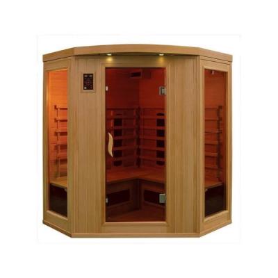 HABITAT ET JARDIN Cabine de sauna &agrave; infrarouges - 3/4 personnes - 150 x 150 x 190 cm - Bois