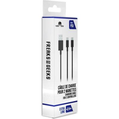 FIB RMS CH Cable De Recharge 3M Pour 2 Manettes PS5 Type C
