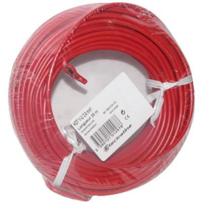 ELECTRALINE  60101028A Couronne de C&acirc;ble H07 V-U 1X2,5 25M, Rouge