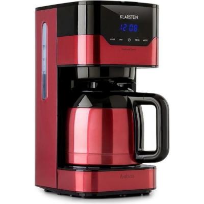 KLARSTEIN Cafeti&egrave;re - Arabica - Filtre permanent - Pour 12 tasses - Inox rouge
