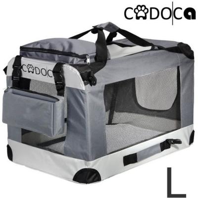 CADOCA Sac de transport pliable gris pour animaux L 70x52x50cm