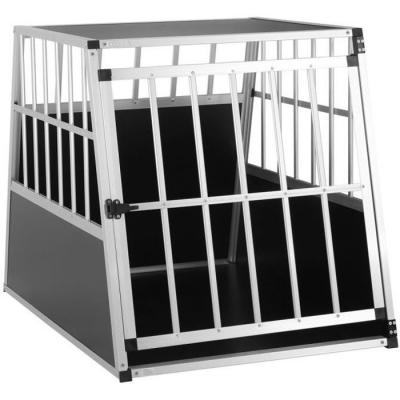 CADOCA&REG; Cage de transport pour chiens aluminium L 90x66x72cm