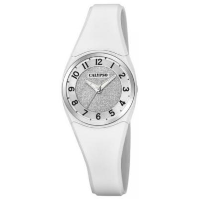 CALYPSO Montre  K5752-1 - Montre Bracelet Silicone Blanc Bo&icirc;tier Aluminium Blanc Femme