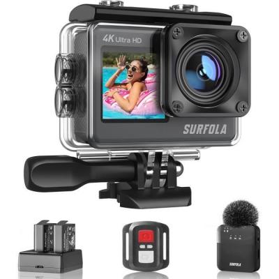 Cam&eacute;ra Sport Etanche 4K - Surfola - 24MP WiFi Appareil Photo avec Ecran Tactile EIS 8X Zoom