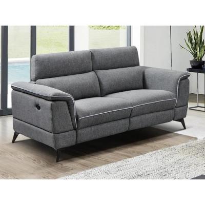 VENTE UNIQUE Vente-unique Canap&eacute; 2 places relax &eacute;lectrique en tissu gris MACARI