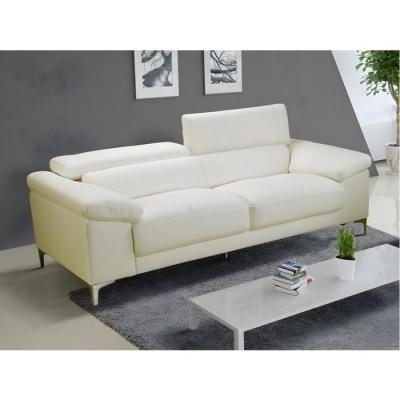 VENTE UNIQUE Vente-Unique Canap&eacute; 3 places en cuir SOLANGE - Blanc