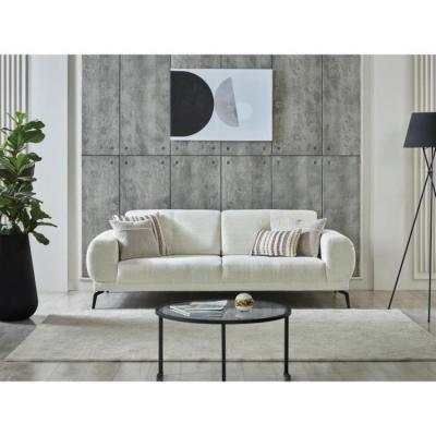 VENTE UNIQUE Canap&eacute; 3 places en tissu textur&eacute; ivoire LETINI de Pascal Morabito