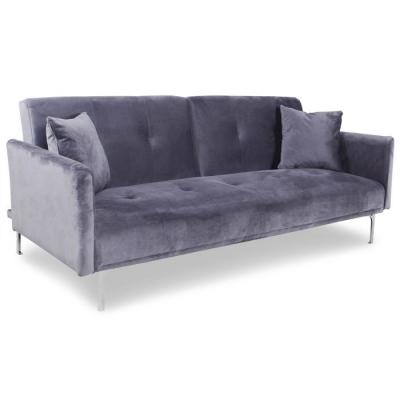 MENZZO Canap&eacute; convertible 3 places Carla Velours Gris 