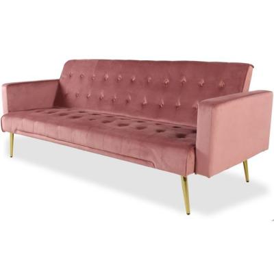 MENZZO Cotecosy - Canap&eacute; convertible clic-clac Justy Velours Rose - Rose