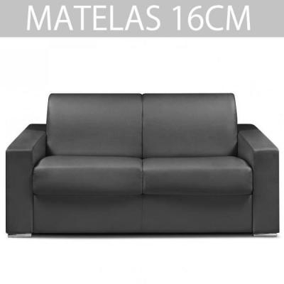 ITALIAN SPIRIT Canap&eacute; express 120 cm DREAMER EDITION Cuir et PU Cayenne gris matelas 16 cm