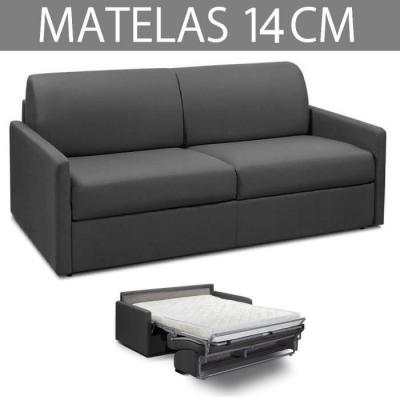 ITALIAN SPIRIT Canap&eacute; convertible PARADISO EXPRESS 160cm matelas 14cm gris anthracite
