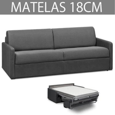 ITALIAN SPIRIT Canap&eacute; 3-4 places ECLIPSE convertible EXPRESS 160cm MATELAS 18 CM tweed gris graphite