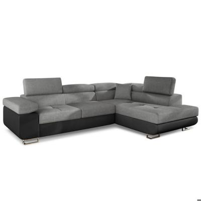COTECOSY Menzzo Antoni Canap&eacute; Convertible, Noir/Gris 200
