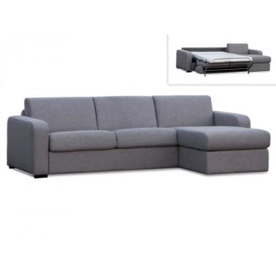 VENTE UNIQUE Canap&eacute; d'angle convertible express et r&eacute;versible FLAVIEN en tissu - Gris clair