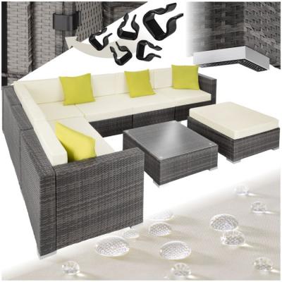 TECTAKE Canap&eacute; de jardin MARBELLA modulable 7 places, variante 2 - gris