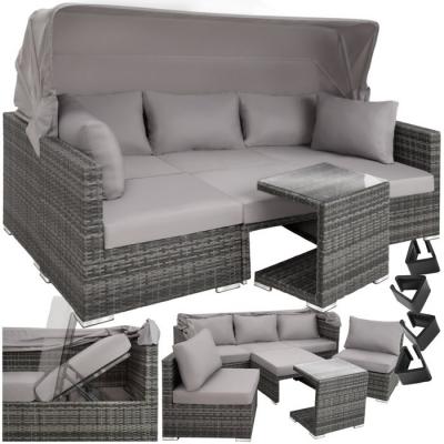 TECTAKE  canap&eacute; de jardin saint marin modulable - gris 403237
